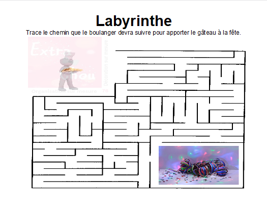 jeu du labyrinthe -fete